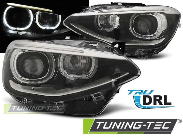 Φανάρια TRUE DRL Μαύρο για BMW F20 / 21 11-12.14 BMW 1 (F20/F21) [2011-2019]