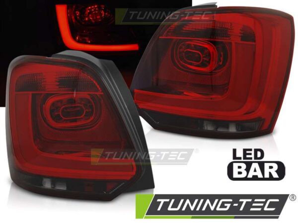 Πίσω φανάρια  led Κόκκινο SMOKE για VW POLO 09-14 Volkswagen Polo Mk5 [2009-2017]