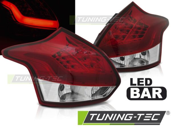 FORD FOCUS 3 11-10.14 HATCHBACK Κόκκινο Λευκό LED BAR Ford Focus Mk3 [2011-2018]