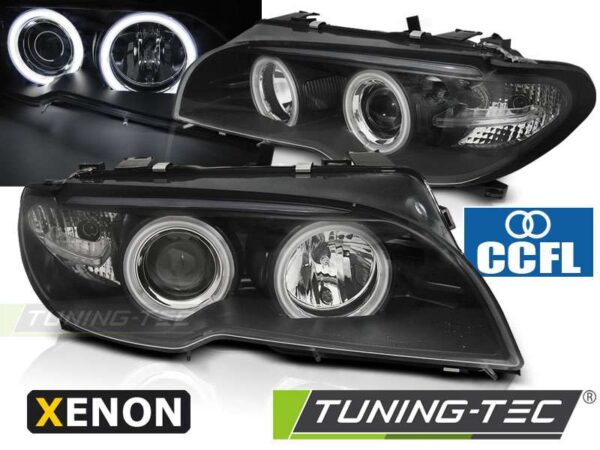 XENON Φανάρια ANGEL EYES CCFL Μαύρο για BMW E46 04.03-06 COUPE CABRIO BMW 3 (E46) [1998-2005]