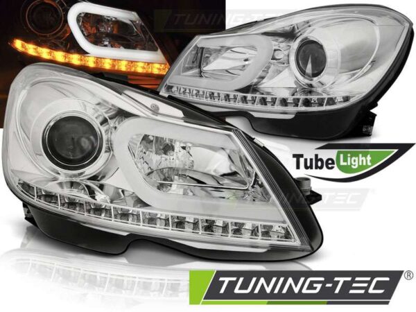 Φανάρια TUBE LIGHT χρωμίου για MERCEDES W204 11-14 Mercedes C Class (W204) [2007-2014]