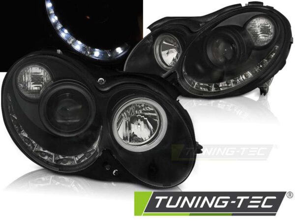 Φανάρια DAYLIGHT Μαύρο για MERCEDES CLK W209 03-10 Mercedes CLK (W209) [2003-2010]