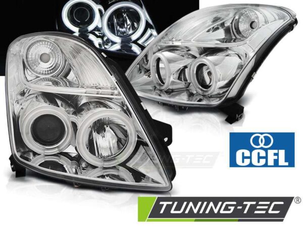 SUZUKI SWIFT 05.05-10 CCFL ANGEL EYES χρωμίου Suzuki Swift 4 [2005-2010]