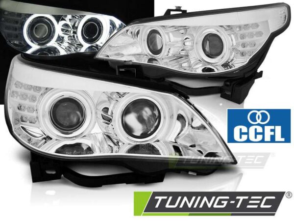 Φανάρια ANGEL EYES CCFL χρωμίου LED INDICATOR για BMW E60/E61 03-07 BMW 5 (Ε60/E61) [2003-2010]