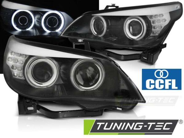 Φανάρια ANGEL EYES CCFL Μαύρο LED INDICATOR για BMW E60/E61 03-07 BMW 5 (Ε60/E61) [2003-2010]