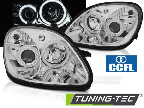 Φανάρια ANGEL EYES CCFL χρωμίου για MERCEDES R170 SLK 04.96-04 Mercedes SLK (R170) [1996-2004]