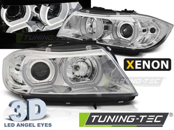 XENON Φανάρια U-LED LIGHT 3D χρωμίου για BMW E90/E91 03.05-08.08 BMW 3 (E90/E91/E92/E93) [2005-2013]