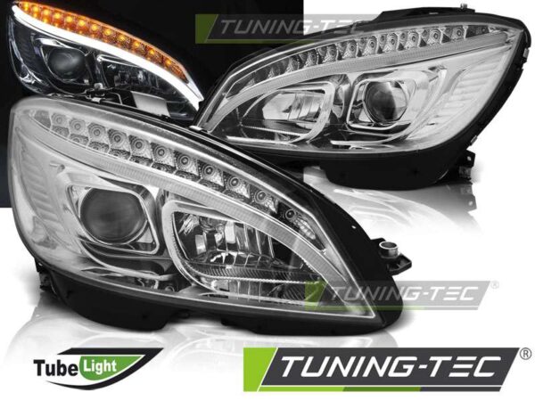 Φανάρια TUBE LIGHT χρωμίου για MERCEDES W204 07-10 Mercedes C Class (W204) [2007-2014]