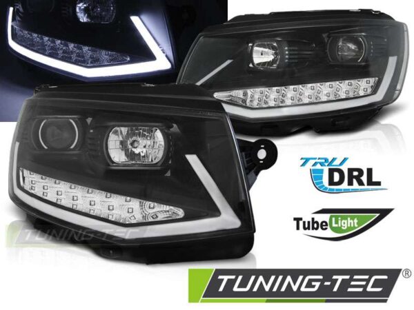 Φανάρια TUBE LIGHT DRL Μαύρο χρωμίου για VW T6 15-19 Volkswagen Transporter T6 [2015-]