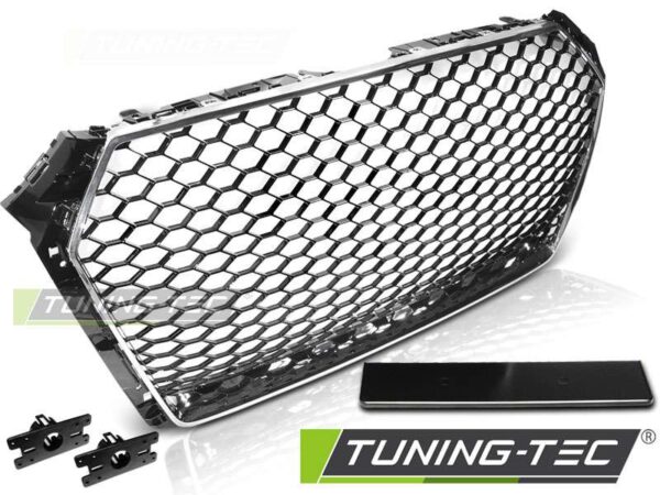 Μάσκα SPORT χρωμίου Μαύρο fit AUDI A4 B9 15-19 Audi A4 (B9) [2015-]