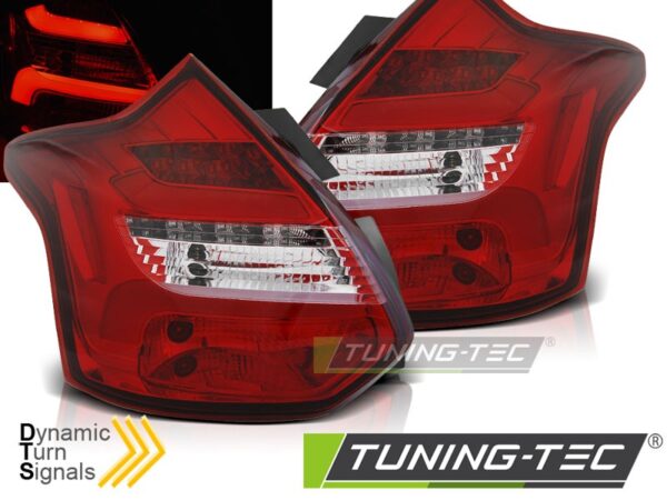 FORD FOCUS 3 11-10.14 HATCHBACK Κόκκινο Λευκό LED BAR SEQ IND. Ford Focus Mk3 [2011-2018]