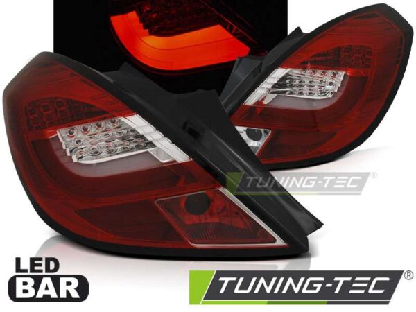 OPEL CORSA D 3D 04.06-14 Κόκκινο Λευκό LED BAR Opel Corsa D [2006-2014]