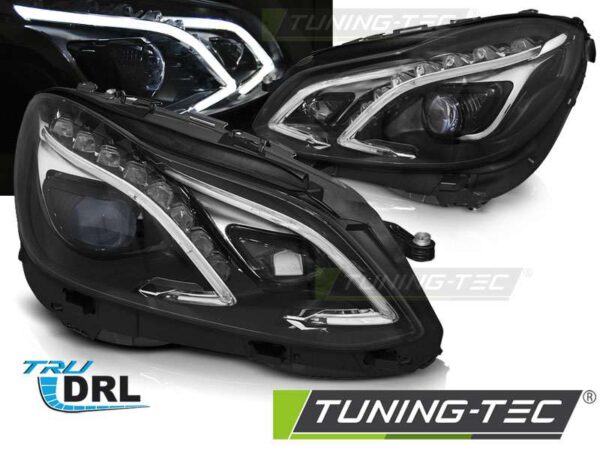 Φανάρια TRUE DRL Μαύρο για MERCEDES W212 13-16 Mercedes E Class (W212) [2010-2016]