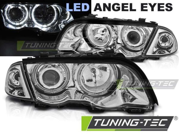 Φανάρια ANGEL EYES LED χρωμίου για BMW E46 05.98-08.01 S/T BMW 3 (E46) [1998-2005]