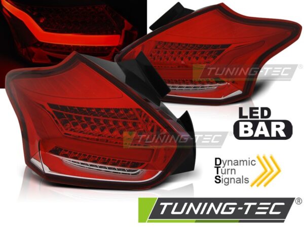 FORD FOCUS 3 15-18 HATCHBACK Κόκκινο Λευκό SEQ LED Ford Focus Mk3 [2011-2018]