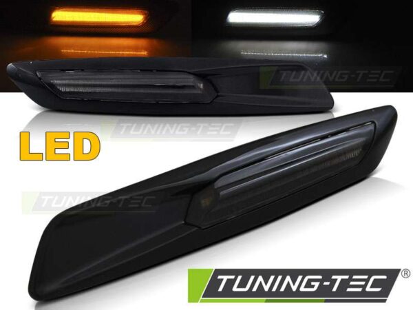 Πλαϊνό φλας SMOKE Γυαλιστερό Μαύρο LED F10 STYLE για BMW E60/ E90/ E92/ E82 BMW 5 (Ε60/E61) [2003-2010]
