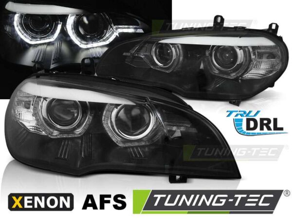 XENON Φανάρια ANGEL EYES LED DRL Μαύρο AFS για BMW X5 E70 07-10 BMW X5 (E70) [2006-2014]