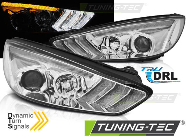 FORD FOCUS MK3 15-18 χρωμίου DRL LED SEQ INDICAOR Ford Focus Mk3 [2011-2018]
