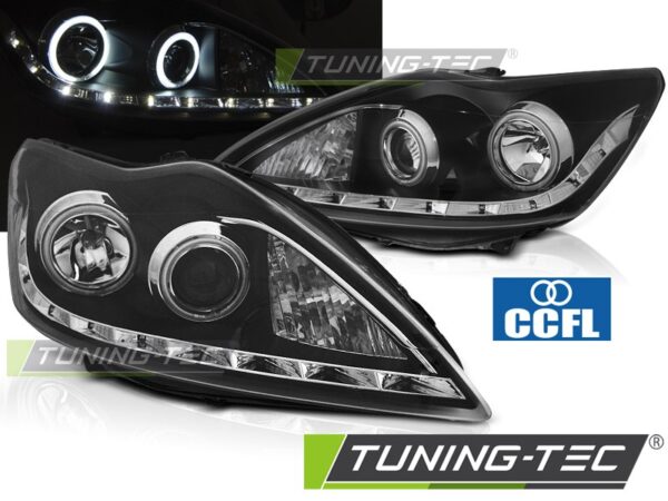 FORD FOCUS II 02.08-10 ANGEL EYES CCFL Μαύρο Ford Focus MK2 [2004-2011]