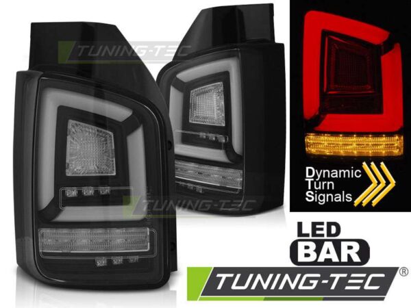 Πίσω φανάρια  led Μαύρο SEQ για VW T5 04.03-09 Volkswagen Transporter T5 [2003-2015]