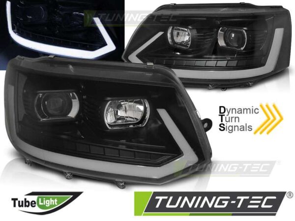 Φανάρια TUBE LIGHT Μαύρο SEQ για VW T5 2010-2015 Volkswagen Transporter T5 [2003-2015]