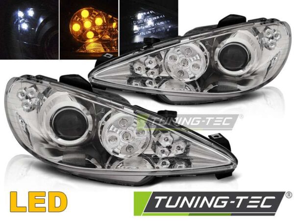 PEUGEOT 206 02-ANGEL EYES χρωμίου LED Peugeot 206 [1998-2013]