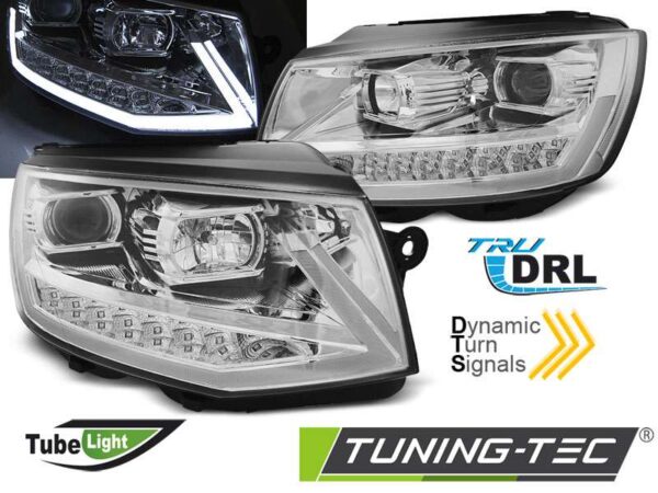 Φανάρια TUBE LIGHT DRL χρωμίου SEQ για VW T6 15-19 Volkswagen Transporter T6 [2015-]