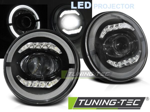 CHRYSLER JEEP WRANGLER TJ/ LJ/ JK 96-18 ANGEL EYE LED Μαύρο Jeep Wrangler JK [2007-2018]