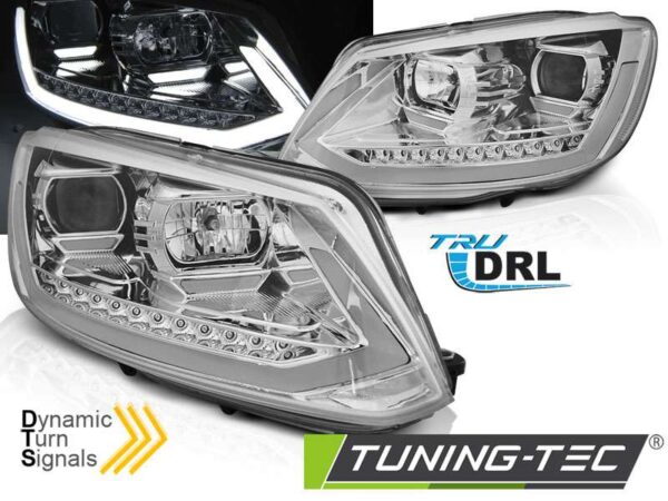 Φανάρια TUBE LIGHT DRL χρωμίου SEQ για VW TOURAN II 08.10-15 Volkswagen Touran (1T) [2003-2015]