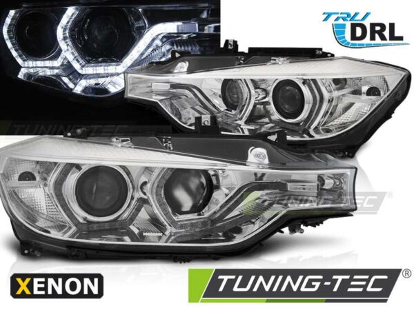 XENON Φανάρια ANGEL EYES LED DRL χρωμίου για BMW F30/F31 10.11 – 05.15 BMW 3 (F30/F31/F34) [2011-2018]