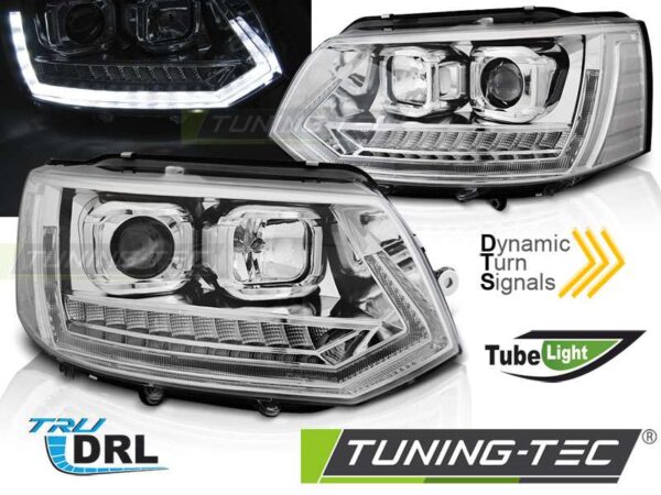 Φανάρια TUBE LIGHT DRL χρωμίου SEQ για VW T5 2010-2015 Volkswagen Transporter T5 [2003-2015]