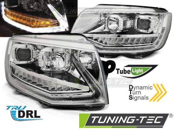 Φανάρια TUBE LIGHT DRL χρωμίου SEQ για VW T6 15-19 Volkswagen Transporter T6 [2015-]