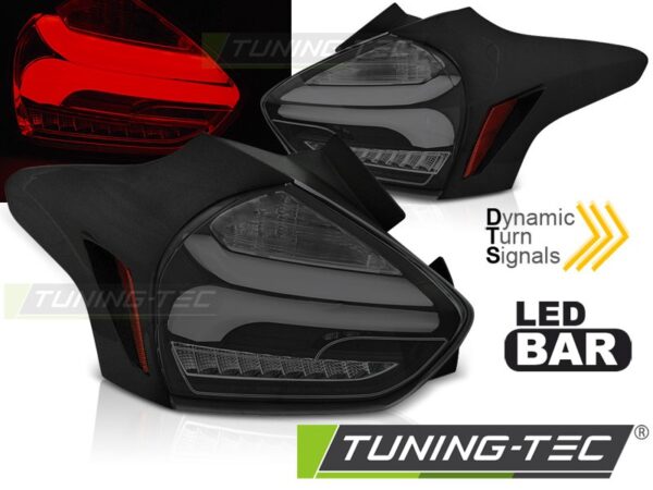 FORD FOCUS 3 15-18 HATCHBACK Μαύρο SMOKE SEQ LED Ford Focus Mk3 [2011-2018]