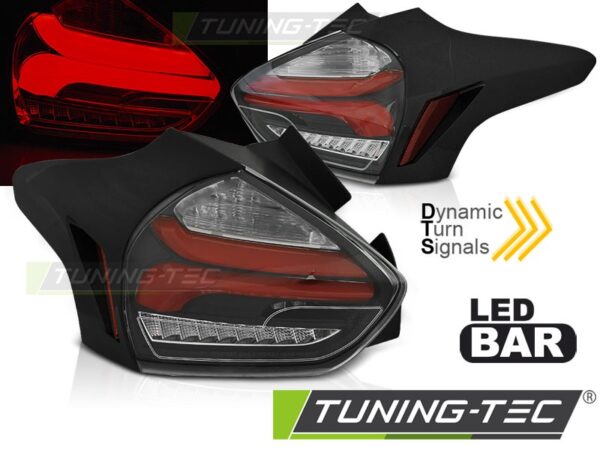 FORD FOCUS 3 15-18 HATCHBACK Μαύρο Κόκκινο SEQ LED Ford Focus Mk3 [2011-2018]