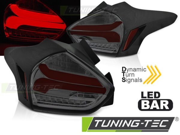 FORD FOCUS 3 15-18 HATCHBACK SMOKE Κόκκινο SEQ LED Ford Focus Mk3 [2011-2018]