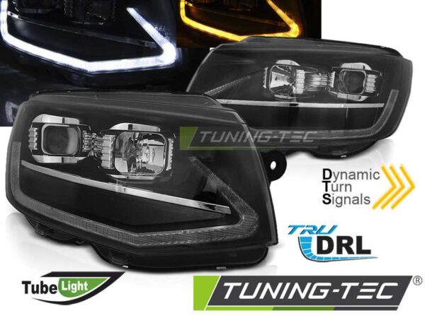 Φανάρια TUBE LIGHT Μαύρο DRL SEQ για VW T6 15-19 Volkswagen Transporter T6 [2015-]