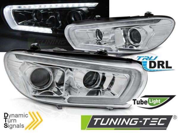 Φανάρια TUBE SEQ LED χρωμίου για VW SCIROCCO 14-17 Volkswagen Scirocco Mk3 [2008-2017]