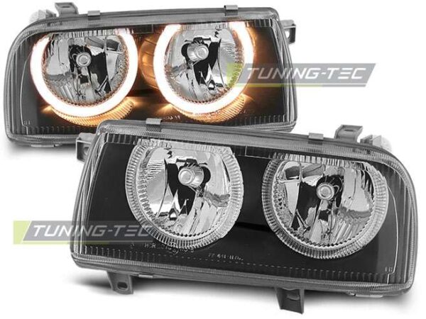 Φανάρια ANGEL EYES Μαύρο για VW VENTO 01.92-08.98 Volkswagen Vento (A3) [1992-1999]